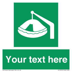 Custom sign Safe condition Davit-launched liferaft